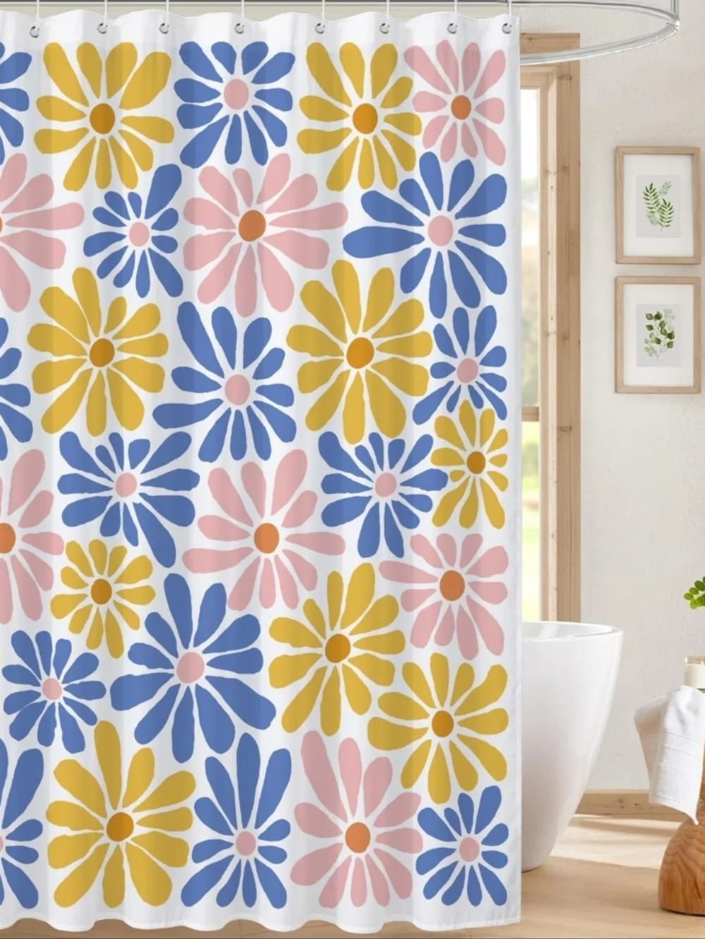NEW! Pastel Daisy Shower Curtain 72x72